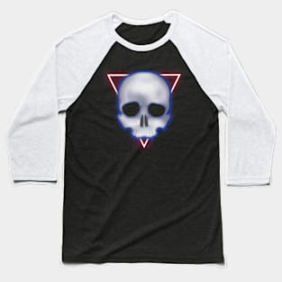 Cyberpunk Skull - Red / Blue Baseball T-Shirt